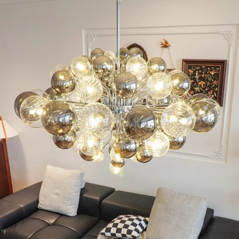 

Modern Designer Living Room Light Nordic Bedroom Dining Table High-end Italian Style Glass Bubble Ball Pendant Lamp