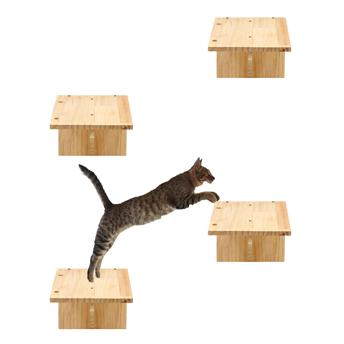 Meuble mural pour chat, hamac, étagères d\'escalade, poteau à gratter, étagères d\'escalier en bois, échelle en sisal, cadre d\'escalade