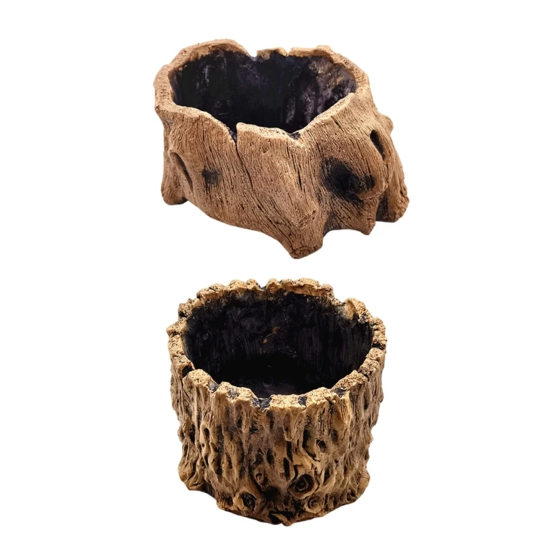 

Artificial Driftwood Flower Pots Natural Flower Pots Bucket Rustics Stumps Planter Flower Arrangement for Home Decors Dropship