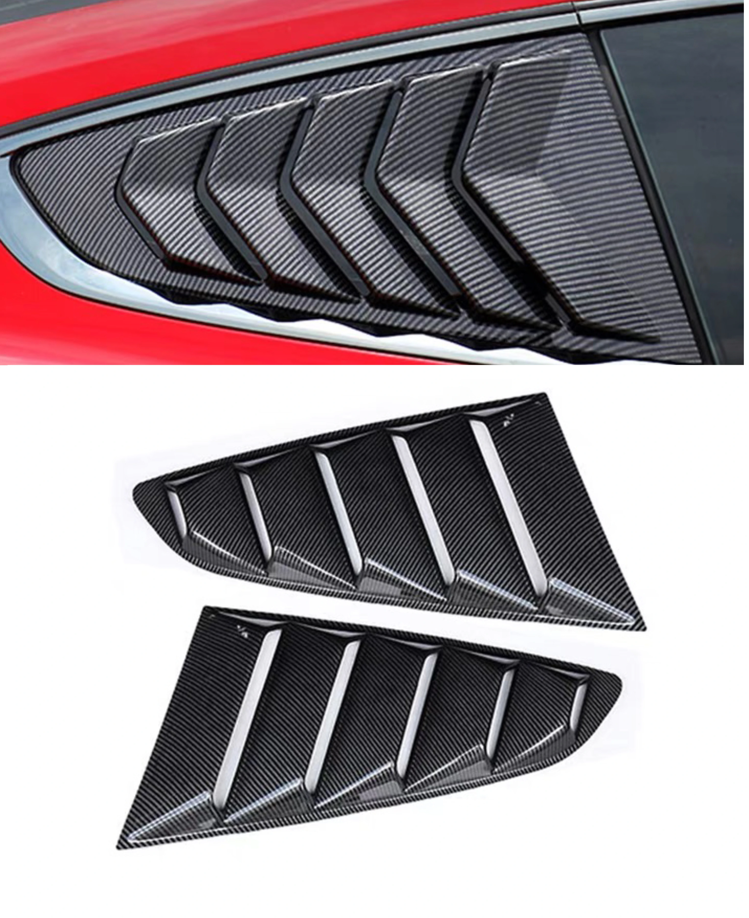 

Rear Side Vent Window Scoop Louvers Shutter Cover for Ford Mustang 2015 2016 2017-2020 ABS Panel Side Vent Cover Sticker