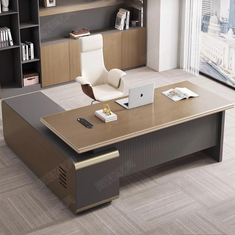 Designer Wooden Executive Desk Leg Support Brown Drawers Luxury Executive Desk Modern Cheap Mesa De Escritorio Office Furniture