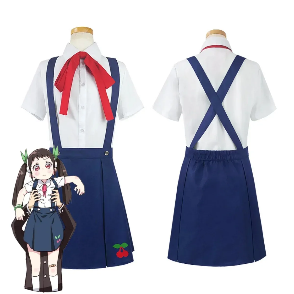 

Аниме Bakemonogatari Monstory Series Hachikuji Mayoi Косплей Костюм Рубашка Юбка на бретелях Школьная форма Женщина Милое платье моряка