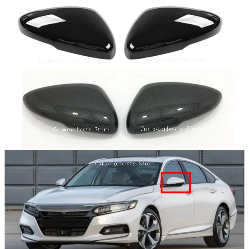 Fit For Honda Accord 2018-2023 Car Rearview Side Mirror Cover  Wing Cap Sticker Door Rear View Case Trim Carbon Fiber Look