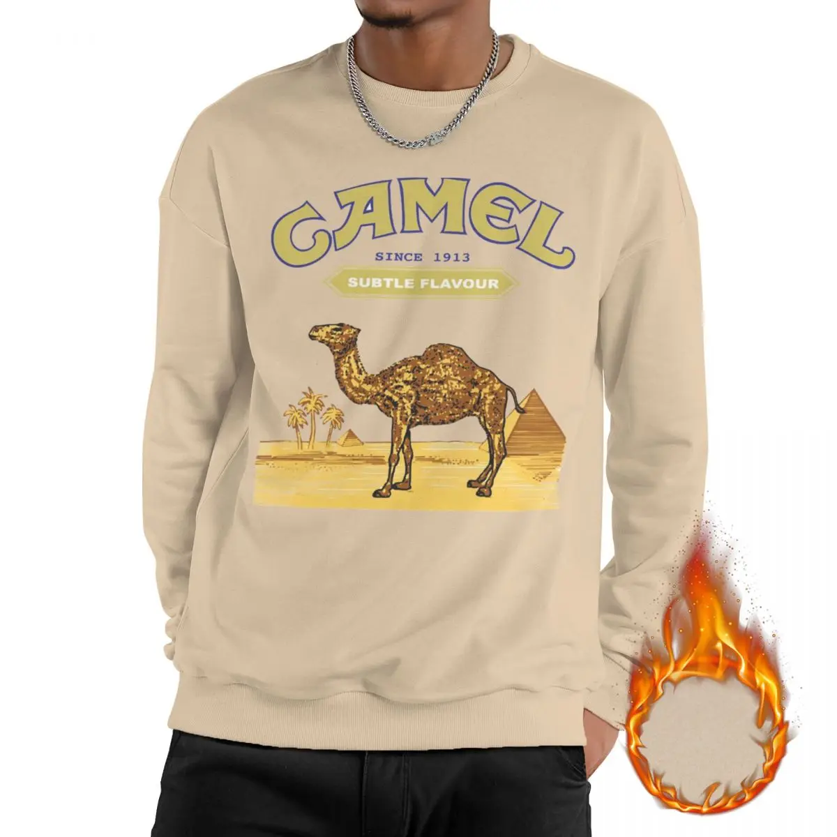 

Stylish Camel Sweatshirt For Men Women Fleece Lined Long Sleeve Shirts Thick Sweatshirts Hoodie