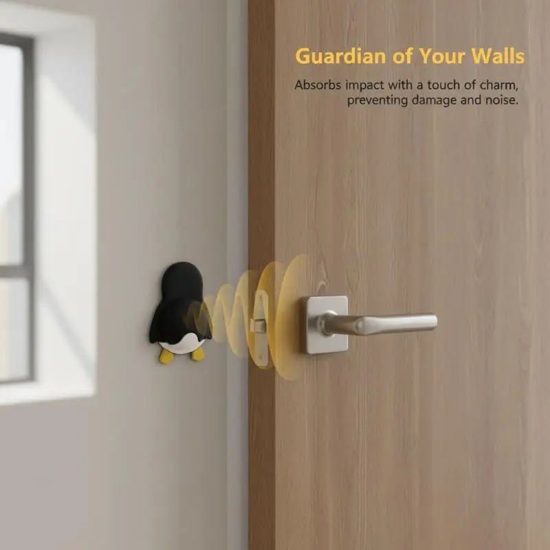4PCS Pet Door Stopper 3D Dog Cat Penguin Panda Anti Collision Self Adhesive Bumper For Furniture Door Holder Home Improvement
