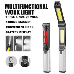 Multifunctional Portable LED Work Light 4 Light Modes Flashlight With Magnetic And Hook Outdoor Camping Emergency Work Lamp