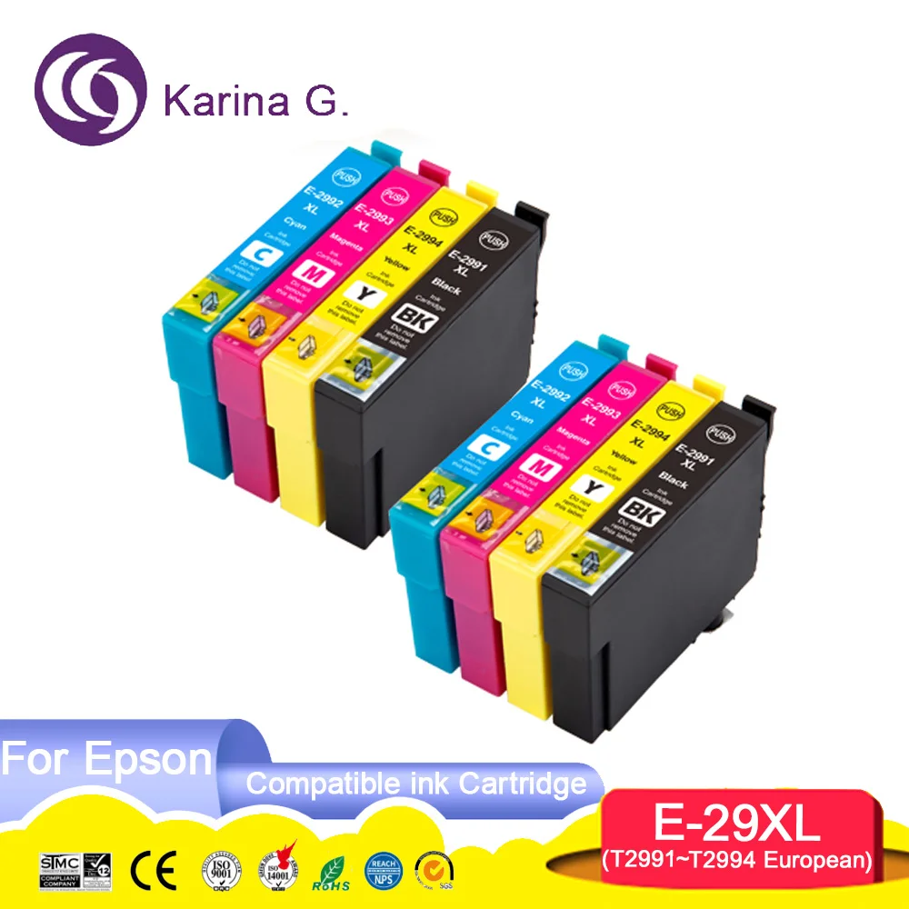 European 29XL 29 XL T29XL T2991 T2992 T2993 T2994 Compatible Color Inkjet Ink Cartridge for Epson XP255 XP-235 XP-332 Printer