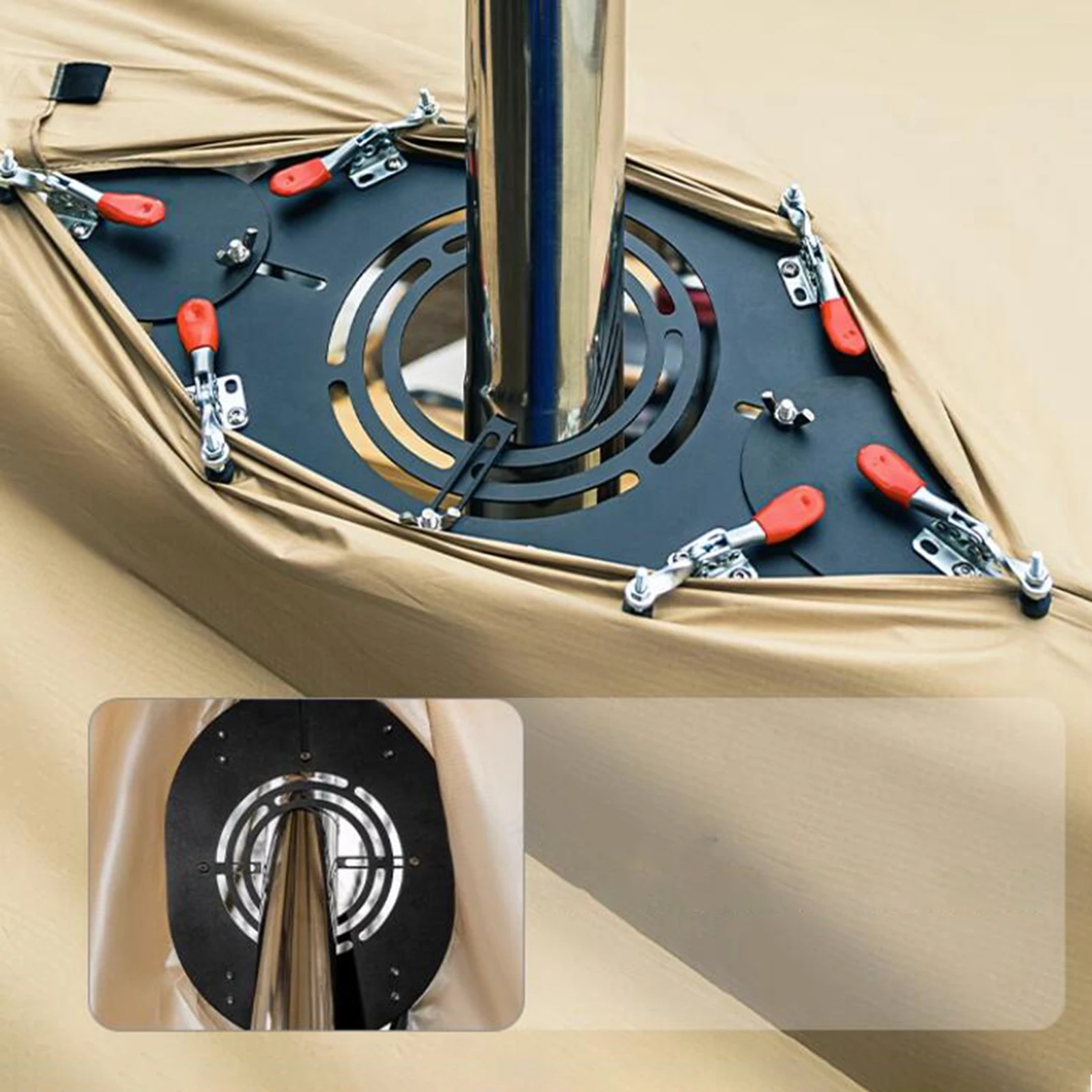 

Tent Stove Jack Highly Flame Retardant Anti Scald Fireproof for Canvas Tent Pipe with Chimney Hole tent Accessories Protector