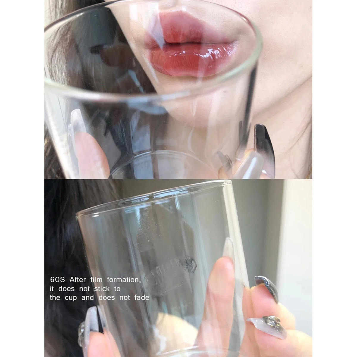 ملمع شفاه جيرلكلت يوريال J804 بلون عاري لامع، خفيف الوزن وناعم، لمعان زجاجي عالي، شفاف وبراق، لون عاري براق، ساحر