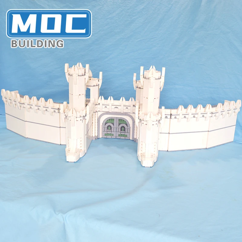 Le Pareti di Minas-Tirith MOC Building Blocks Bianco Città Castello Architettura Modello di Scena Set Mattoni Fai da Te Assemblaggio Giocattolo Regali di Natale