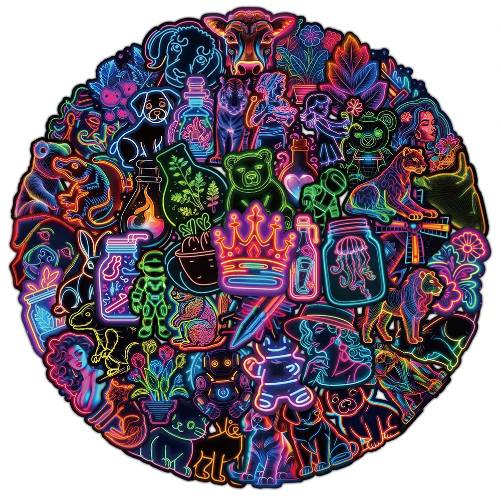 10/30/50pcs gemischt Neonlicht Cartoon Graffiti Aufkleber Gepäck Skateboard niedlich DIY cool Mädchen Farbverlauf niedlichen Aufkleber Abziehbilder