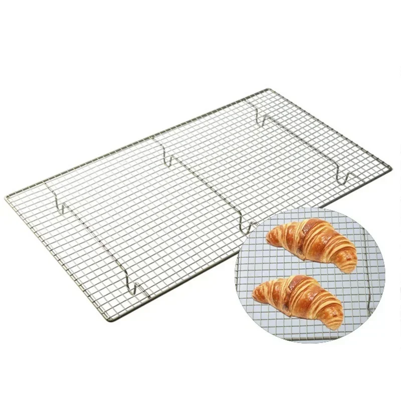 Stainless Steel Wire Grid Cooling Tray Cake Food Rack Oven Kitchen Baking Pizza Bread Barbecue Cookie Biscuit Holder Shelf