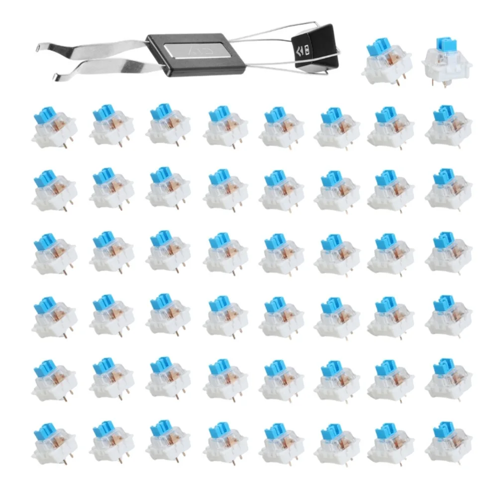 Mechanical Keyboard Switches 50PCS 3Pin Tactile Switches with Keycap Puller Compatible with Mechanical Gaming Keyboards