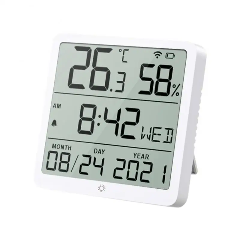 1/2PCS Tuya Smart Home WiFi Temperature Humidity Sensor Smart Life Indoor Thermometer 24 Hours Clock Sensors for Alexa