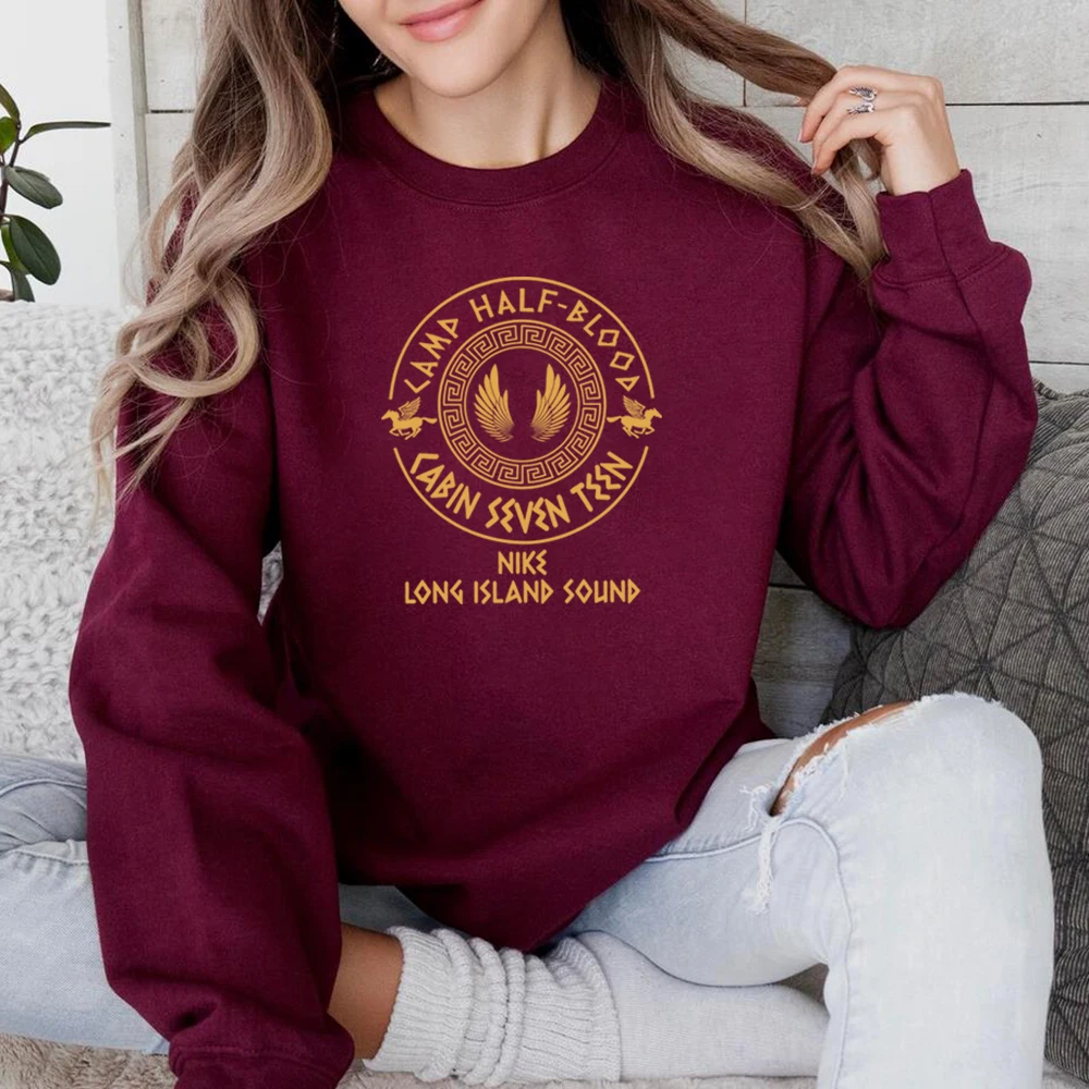 Camp Half Blood Sweatshirt Unisex Percy Jackson Hoodie Halloween Magical Tops Long Island Sound PJO Trendy Crewneck Sweatshirts