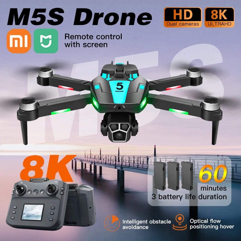 

XIAOMI MIJIA M5S Drone aerial photography obstacle avoidance 5G Dual Camera With Screen Control Portable Folding Dron Quadcopter