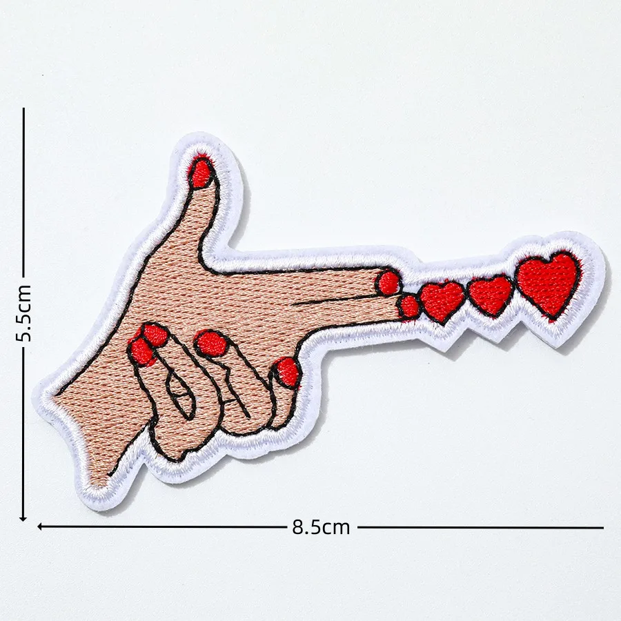 1 piece Eye Mouth Heart Love Cherry Cactus Pineapple Cherry Hand Candy Stickers Embroidered Clothing Jeans Badge Sewing Patches