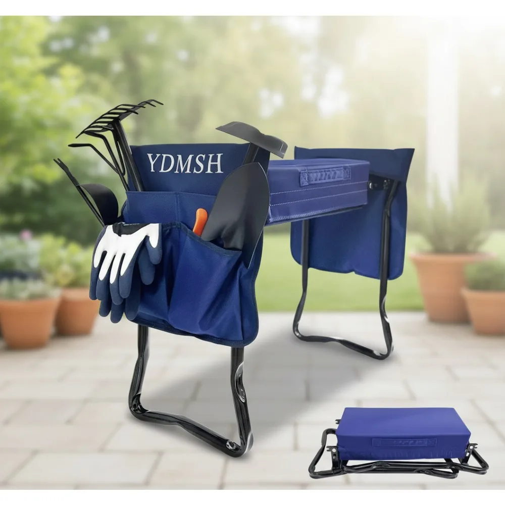 

Heavy Duty Foldable Garden Kneeler Seat with Cushion, Extra Wide Gardening Stool for Seniors & Elderly Pain Relief
