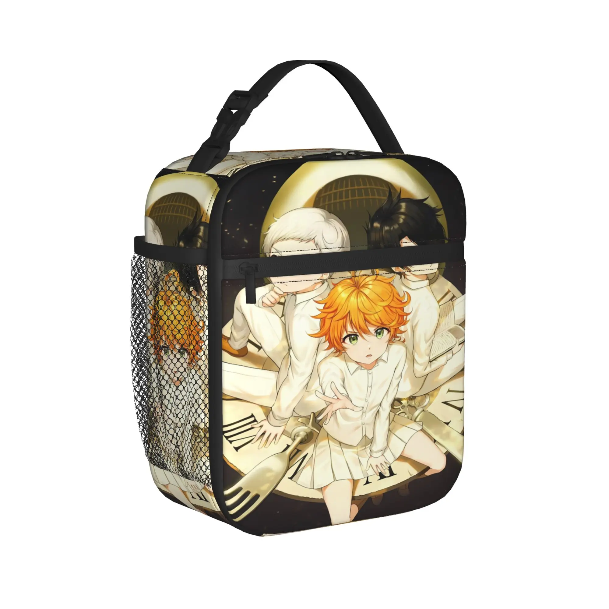 The Promised Neverland Lunch Bag  School Lunch Box For Women Fun Print Tote Food Bags Waterproof Portable Cooler Bag