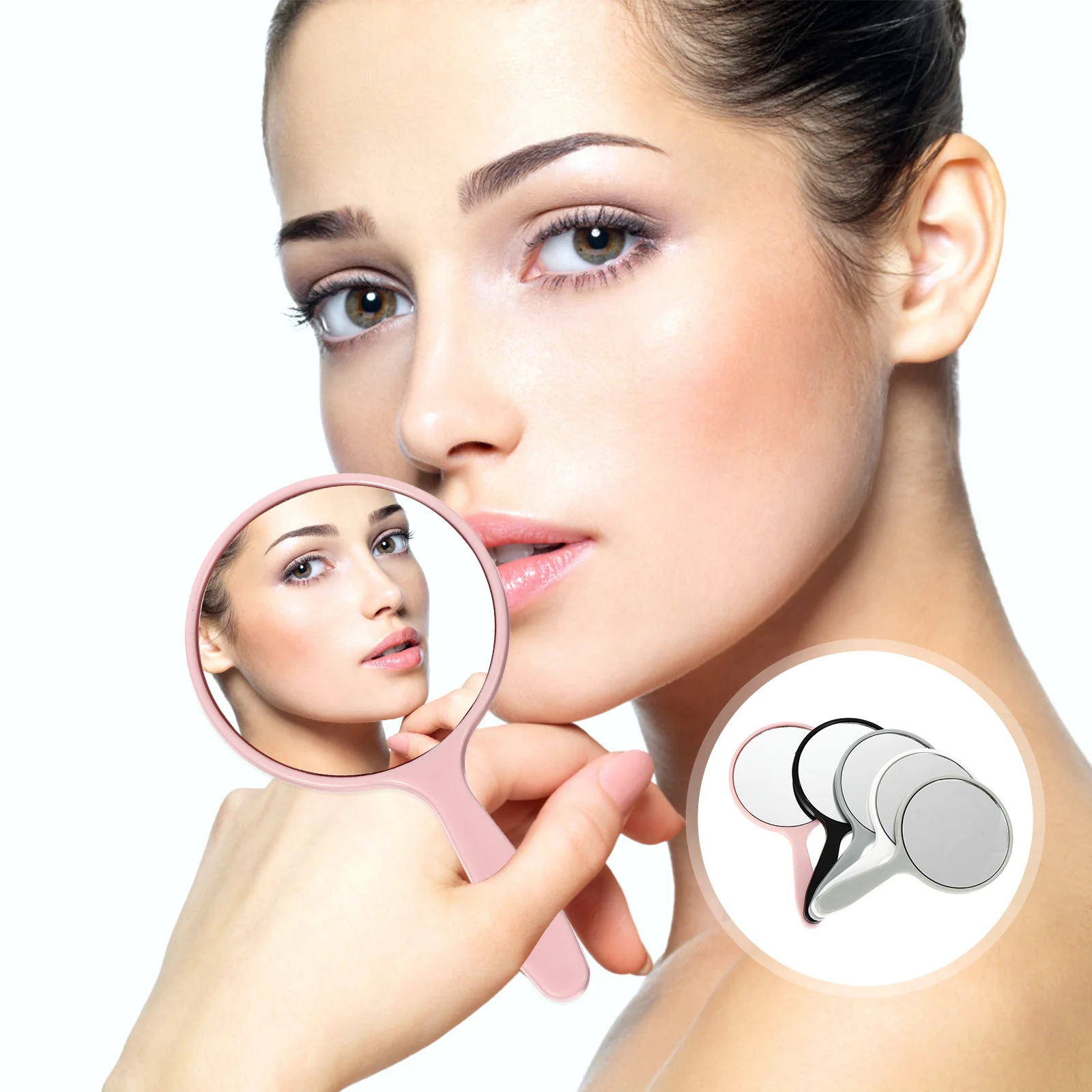 

5Pcs Portable Makeup Mirrors ABS Durable Small Round Round Shape Mirrors Shape for Travel Home Bathroom Vanities Gifts