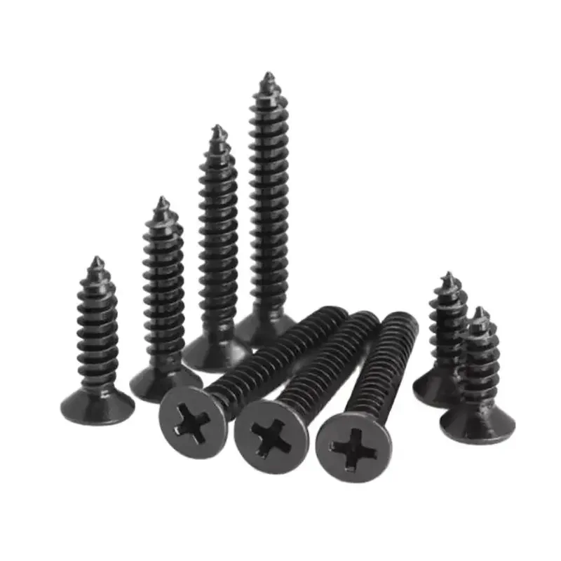 M1 M1.2 M1.4 M1.5 M1.6 M1.7 M1.8 M2 M2.3 M2.6 M3 M3.5 M4 Black Cross Flat Head Sheet Metal Screws Drill Wood Self-tapping Screws
