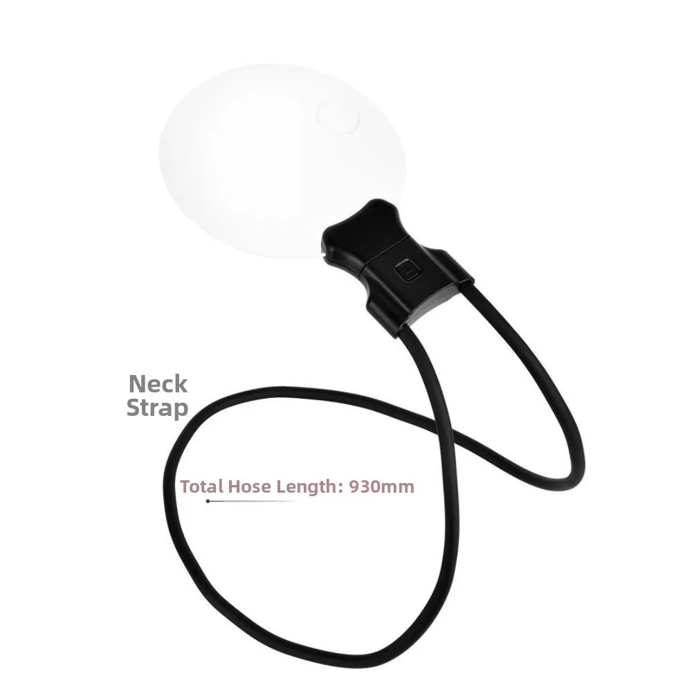 Large Page Hands Free Magnifying Glass 12X Durable Neck Magnifier Portable 110/130mm Reading Magnifier Inspection