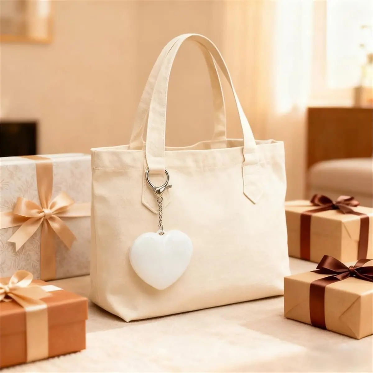 FUA@ Love Wallet Tote Bag Touch Sensing Light, 2026 Upgraded Bag Light for Purse, Led Automatic Glow Lights, Heart Bag Lamp