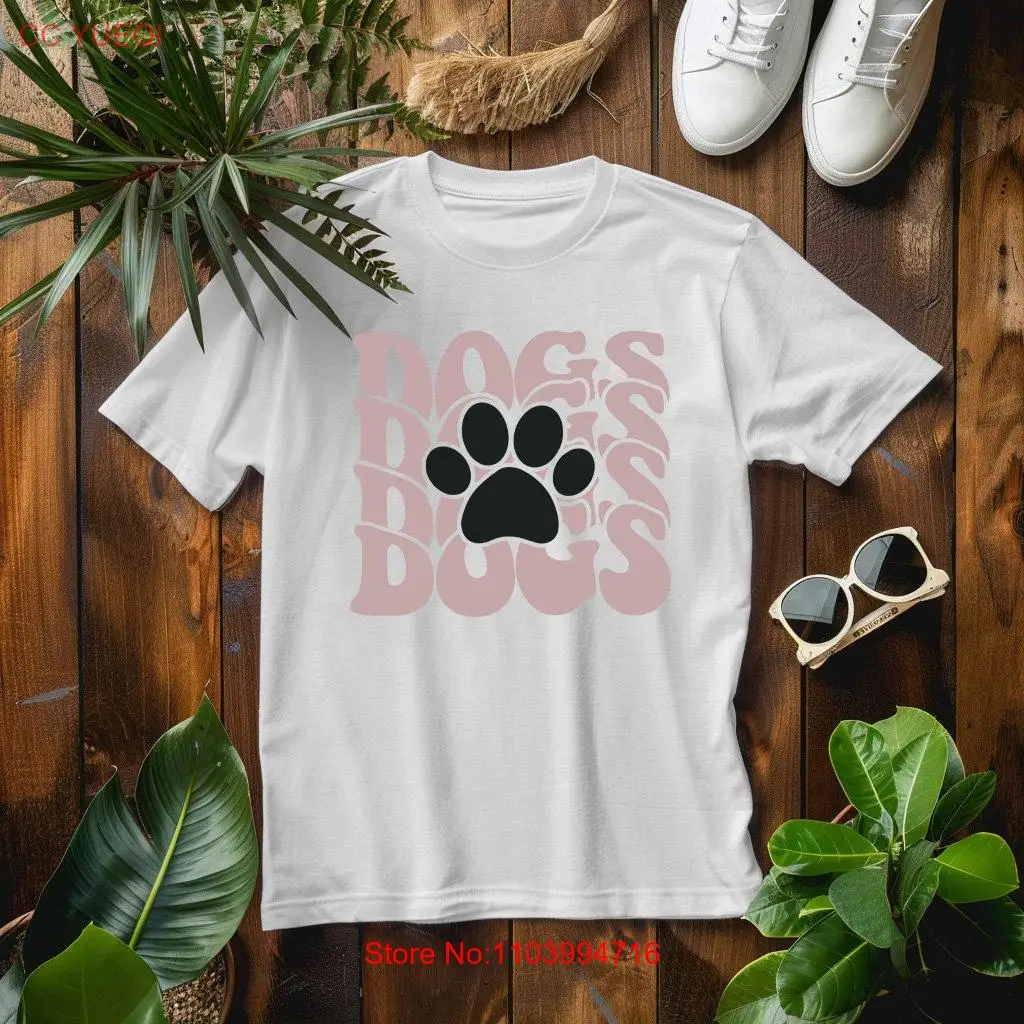 

Dog Mom T Shirt Dogs Paw Wavy long or short sleeves