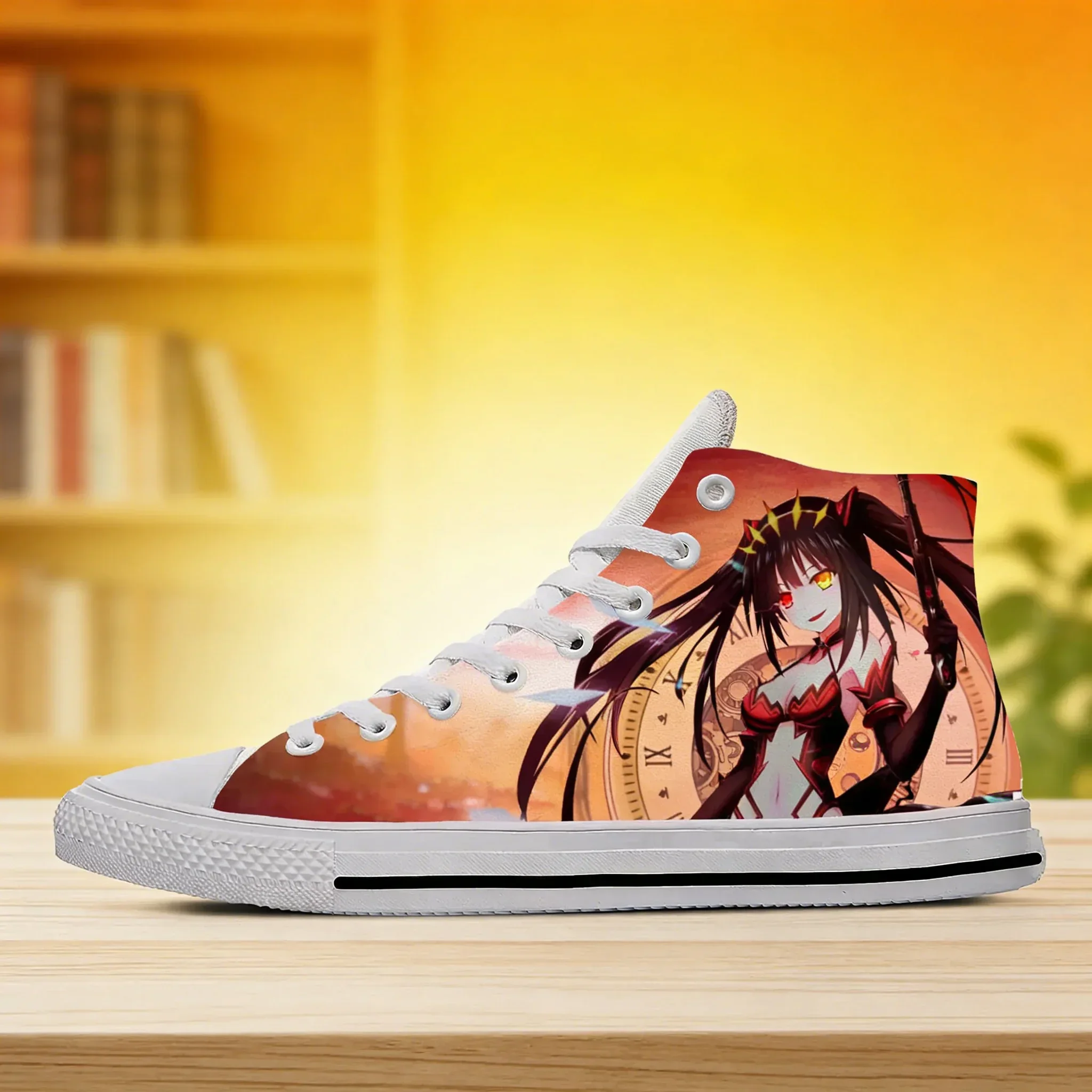 

Cartoon Date Live Kurumi High Top Sneakers, Lightweight Casual Unisex Skate Shoes