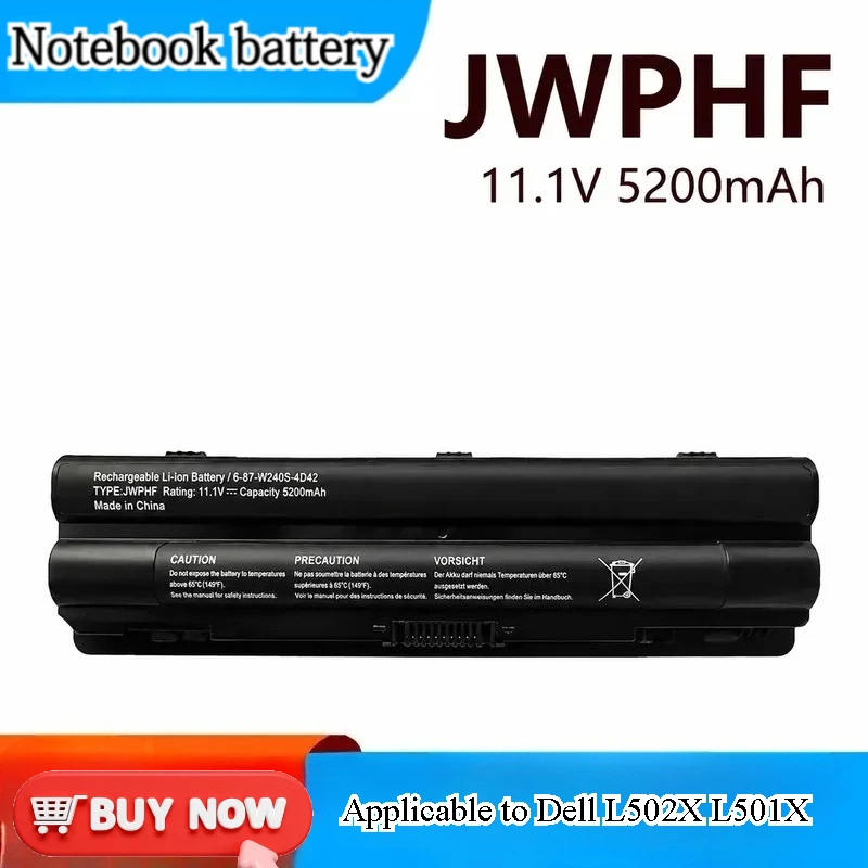 for L502X L501X L702X L701X L401X XPS 14 1517 JWPHF Battery Replacement High Capacity Laptop Power Supply
