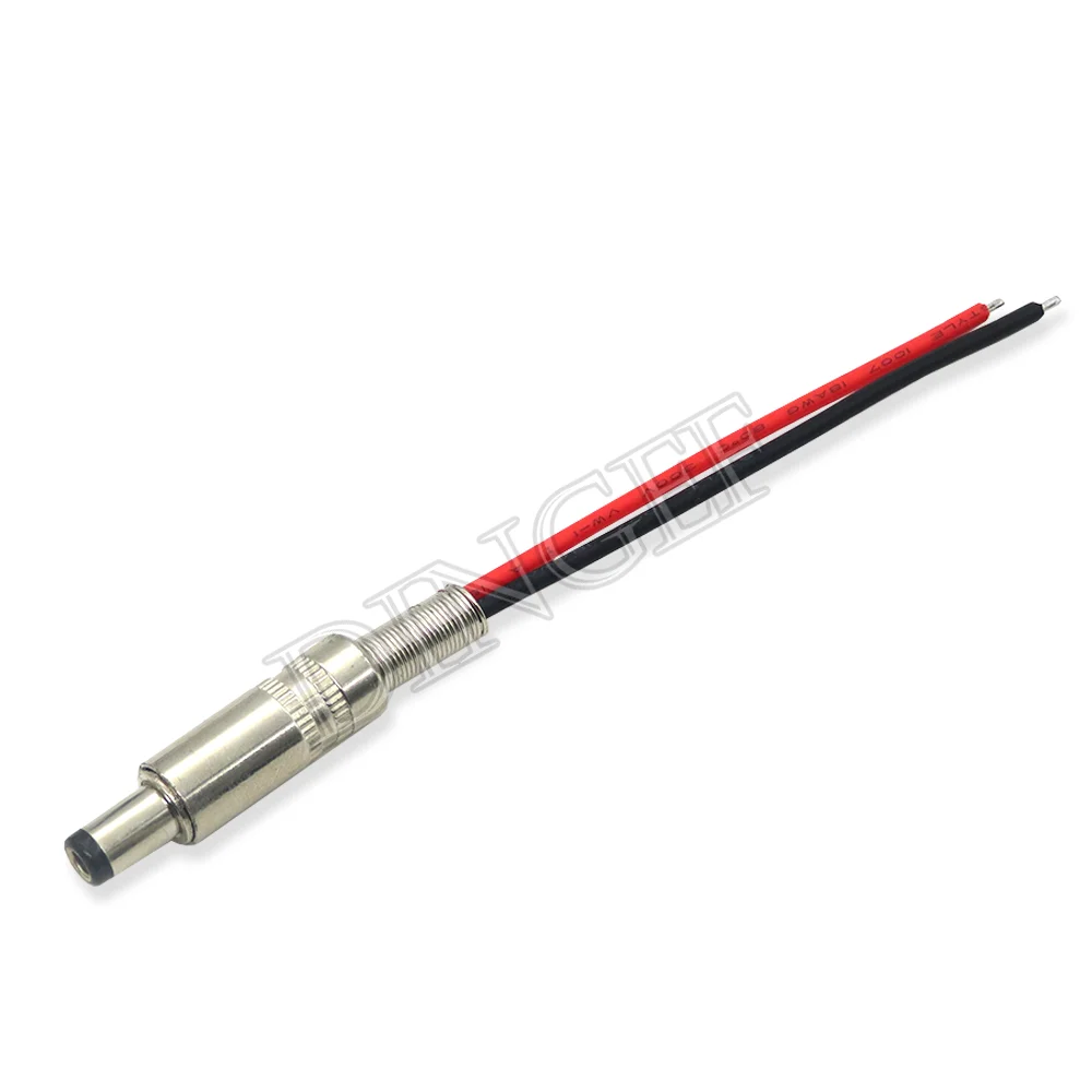 DC099 5.5 x 2.1mm  5.5 x 2.5mm DC Power Socket Threaded Female Connector Adapter With 20AWG Cable Wires DC-099 10CM 20CM