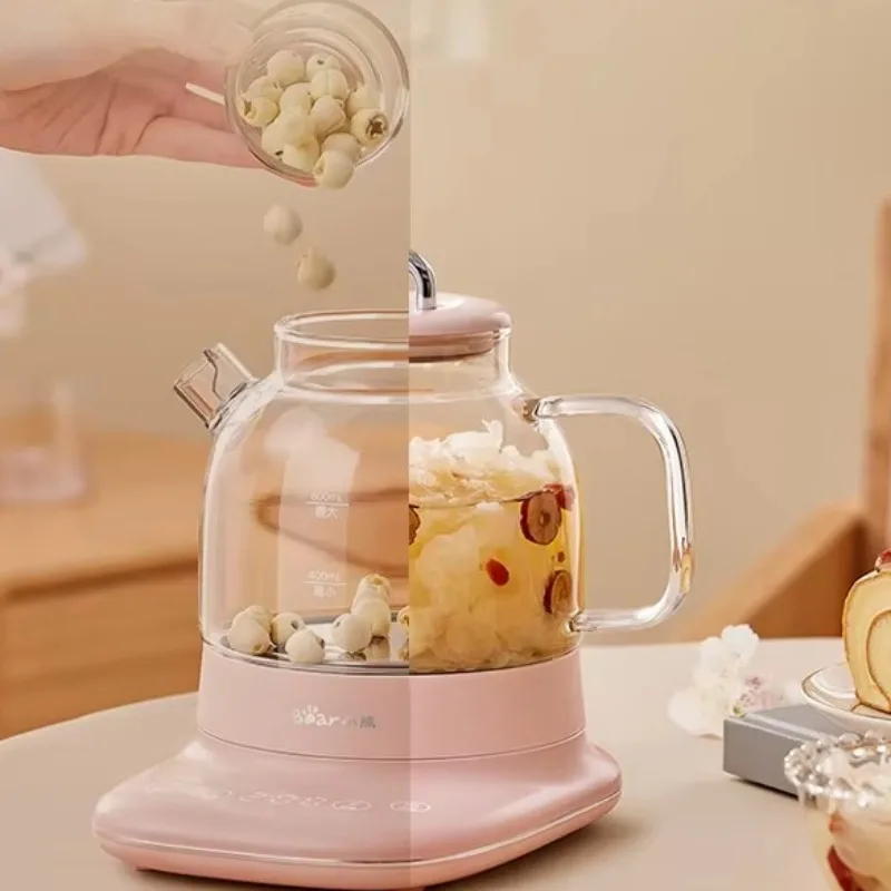 Full-Glass Health Teapot, Compact Office Heating Kettle, Multi-Functional Mini Tea Brewer, Smart Electric Water Boiler - Image 2