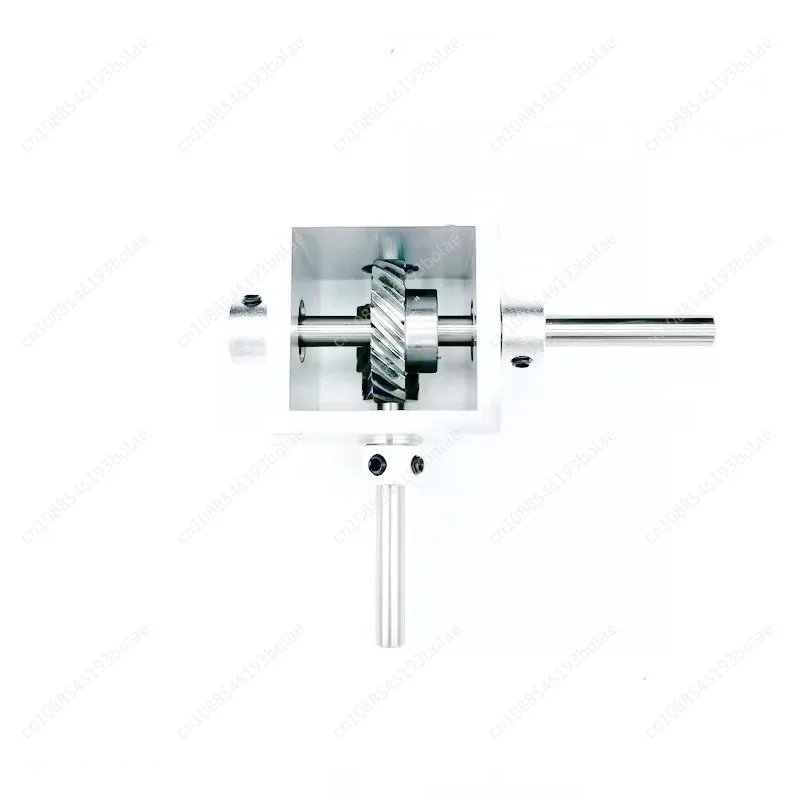 Micro-small 1:2 right-angle reversing reduction gearbox aluminum alloy shell hand-operated helical gear gearbox corner turner