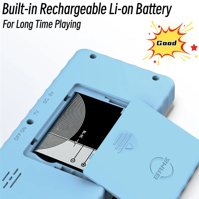 AM-MiniคอนโซลเกมแบบพกพาRetro Classicเครื่องเล่นเกมพกพา 8 บิต 520 เกมฟรีเด็กของขวัญ-สีชมพู