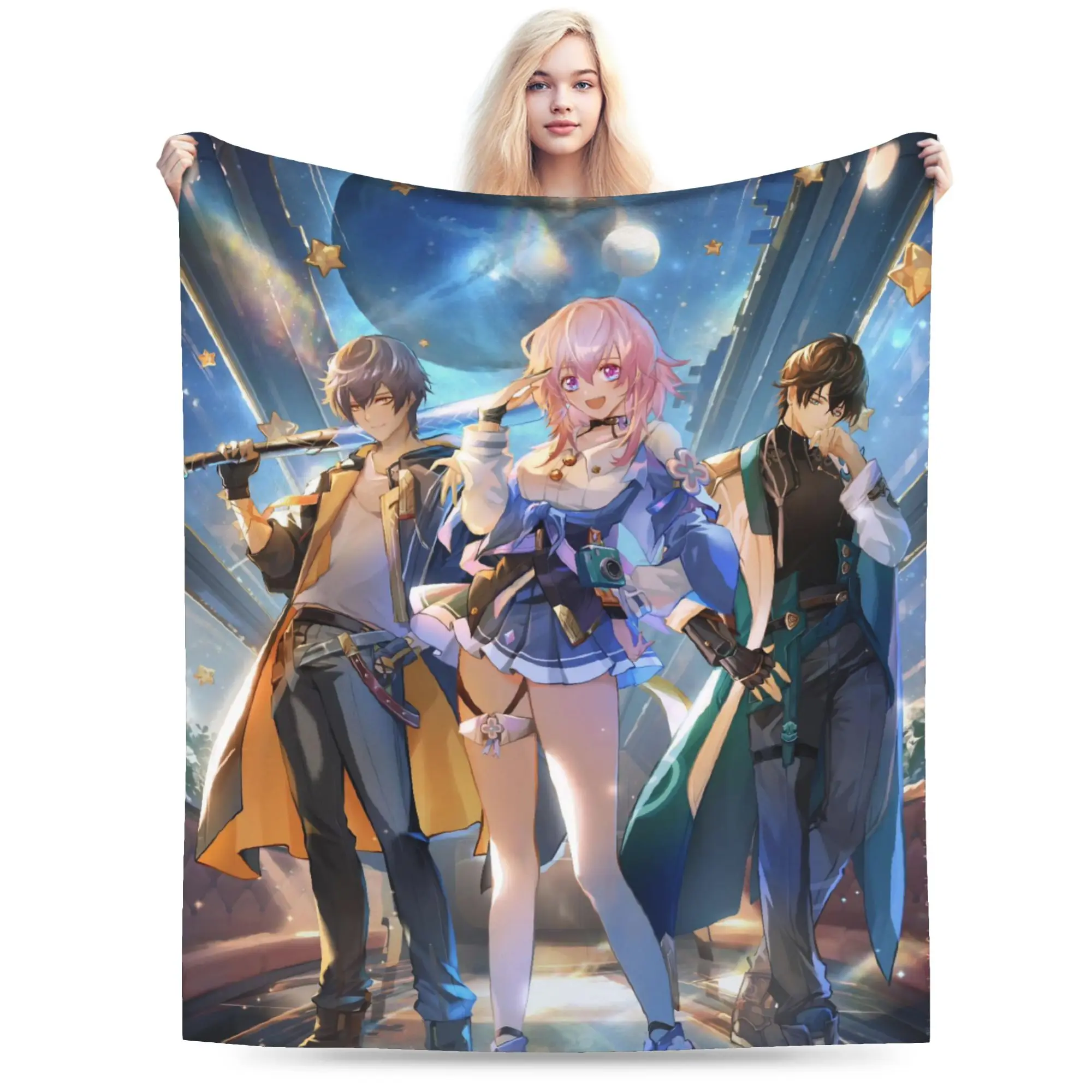 Honkai Star Rail Blanket Multi-size Soft Fuzzy Plush  Throw Blankets for Sofa Couch and Bed