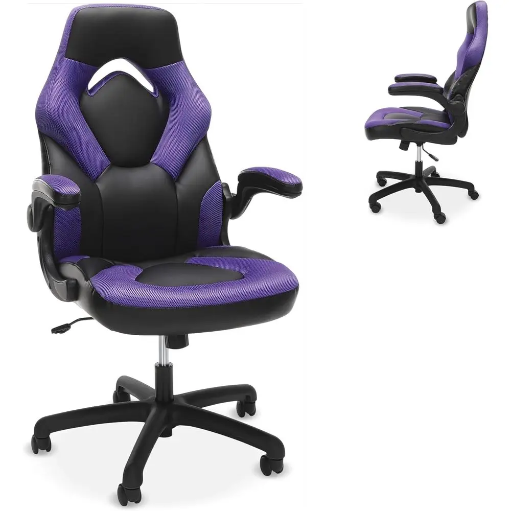 Ergonomic High-Back Gaming Chair with Lumbar Support and Adjustable Arms for Adults
