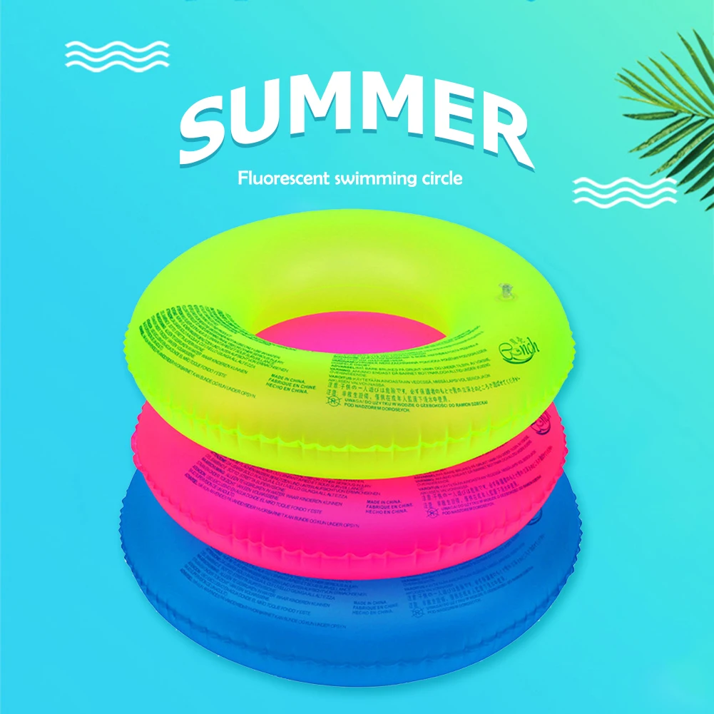 60/80 Mode Summer Inflatable Floating Row Inflatable Swim Ring Tube for Kid Adult Fluorescent Life Ring Pool Float Random Color