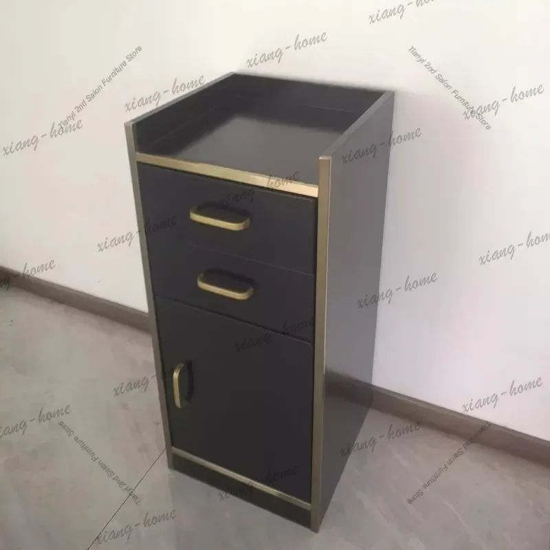 Factory Direct Nordic Barbershop Tool Storage Cabinet Hairdressing Salon-specific Black Hairdressing Cabinet Creative Salon Furn