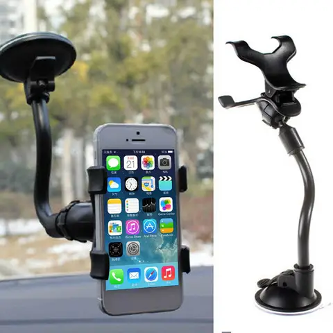 Bilashmart 360 Rotate Sucker Car Phone Holder Flexible Mount Stand Mobile Cell Support For iPhone Samsung Xiaomi Clip Phone Holder in Car