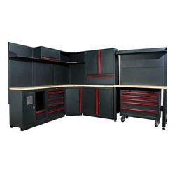 UE-G7000 Garage series storage combination tools cabinet with black body workbench and tool trolley with hand tool sets