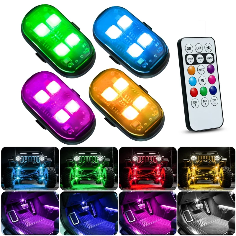 Rechargeable Wireless Light Aircraft Airplane Helicopter Warning Lights RGB Led Aircraft Strobe lights Motorcycle LED Lights