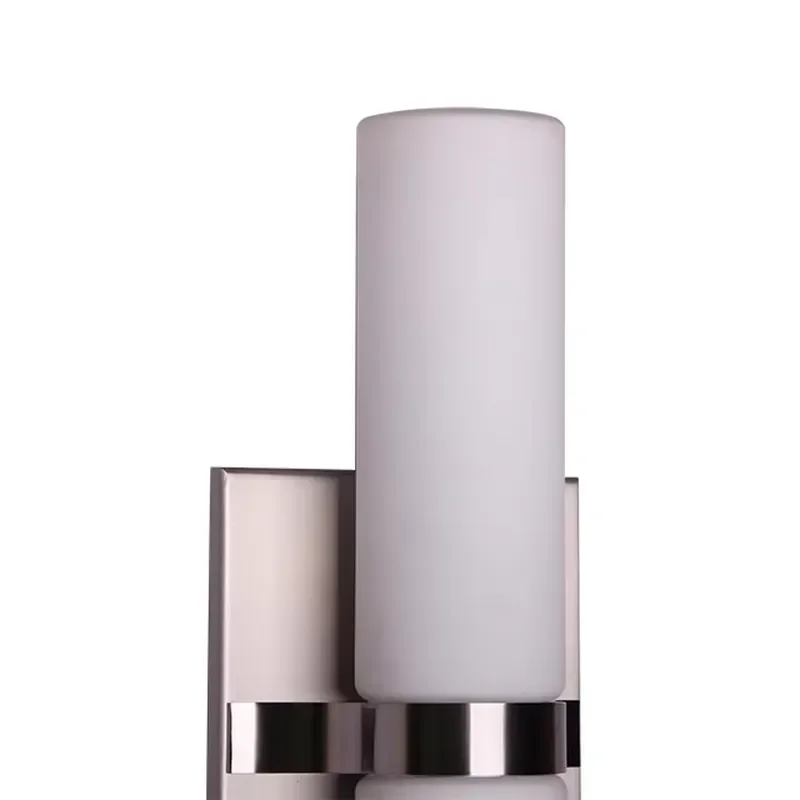 Elegant Satin Nickel Metal Wall Lights for Home White Frosted Glass Bathroom Sconce Mirror Sides Led Wall Lamp
