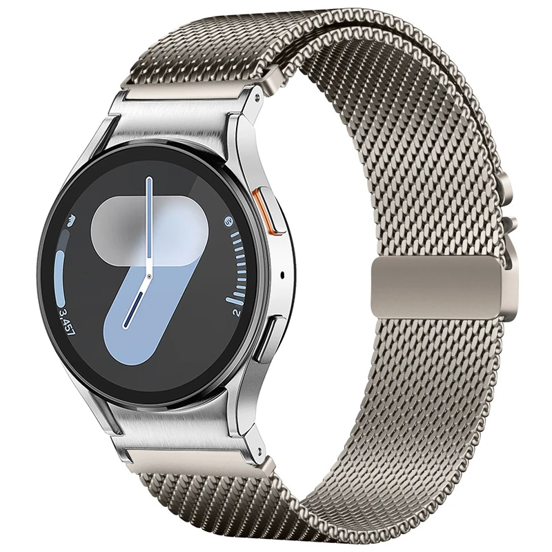 No Gaps Milanese Loop Strap for Samsung Galaxy Watch 7 6 5 4 40/44mm Metal Parachute Band for Watch 6 Classic 47mm 5Pro Bracelet