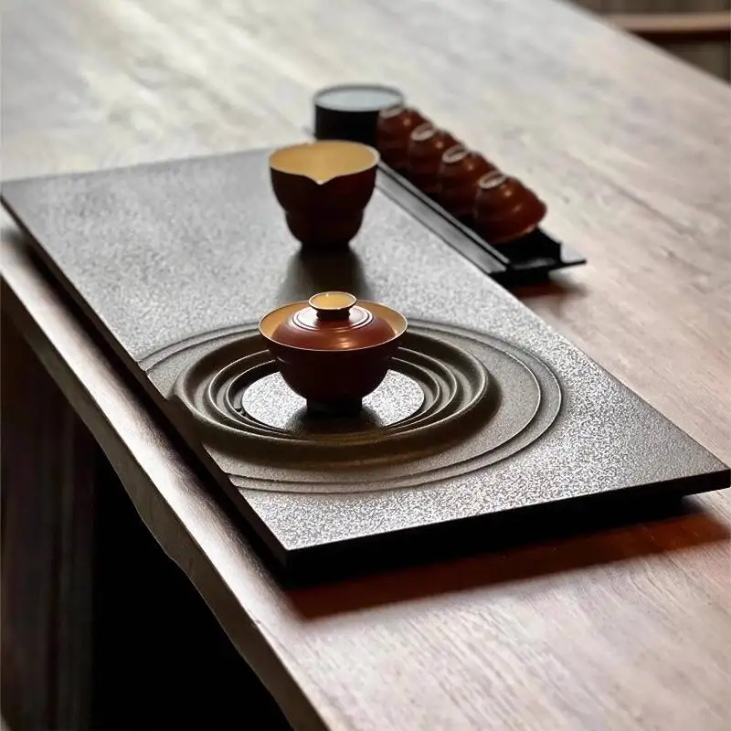 Marble Serving Tea Tray Valet Desk Rectangle Plate Nordic Stone Black Tea Tray Hospitality Living Room Bandejas Home Products