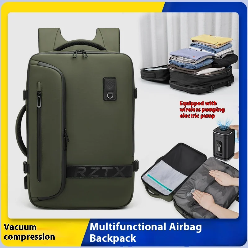 Compression Backpack With Pump Large Capacity for Men High Quality Travel Oxford Laptop Bag Luggage Expandable Waterproof