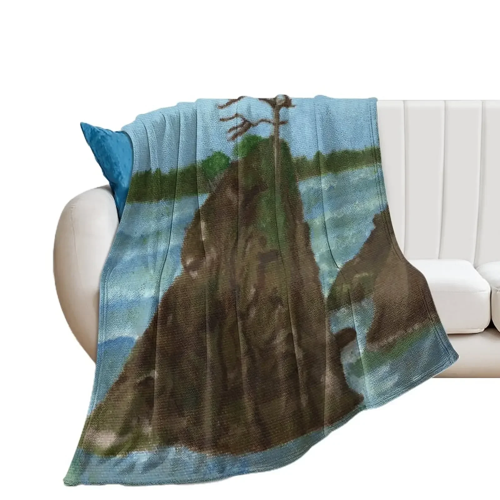 Seaside Boulders Throw Blanket For Decorative Sofa Multi-Purpose Blankets