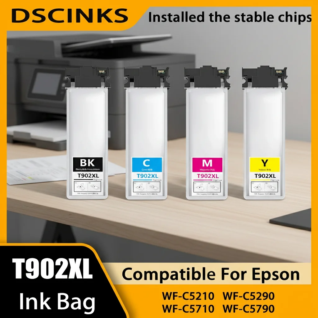 

T902XL Ink Cartridge Replacement For Epson WorkForce Pro WF-C5210 WF-C5290 WF-C5710 WF-C5790 Printer T902 XL Printer Ink Bag