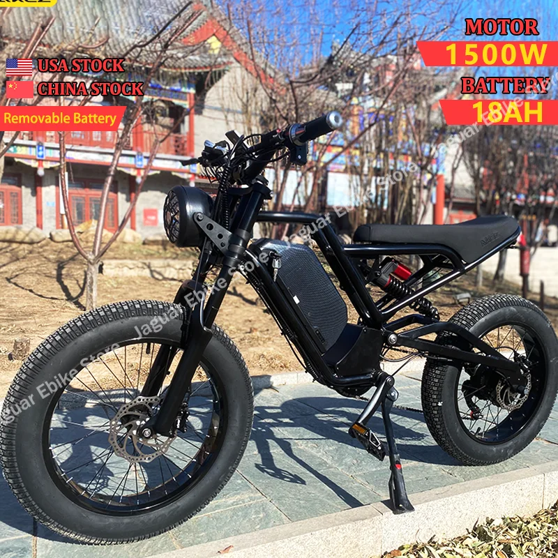 Ebike 20*4.0 Inch Fat Tire Electric Bicycle 1500w Motor 48V13AH18AH Removable Battery Mountain Beach Snow Adult Electric Bike