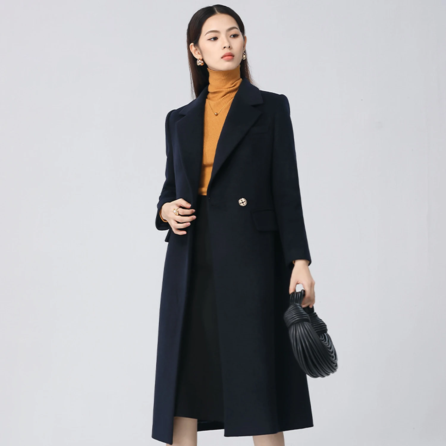 Allingentle Blazer palangre com bolsos laterais profundos Jaqueta longa elegante para roupas casuais de uso diário personalizadas