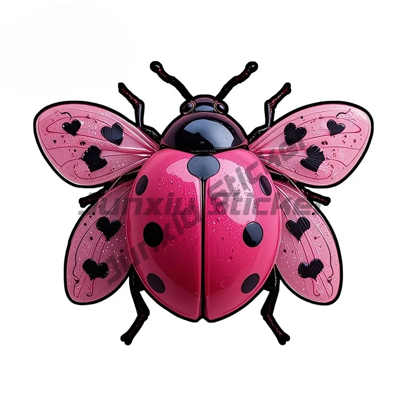 

Coccinella Septempunctata Cartoon Car Stickers Rear Windshield Electric-Bicycle Occlusion Scratch Decal Amusing Decor
